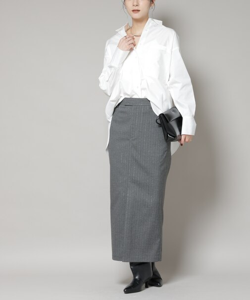 ラメストライプスーチングIラインスカート