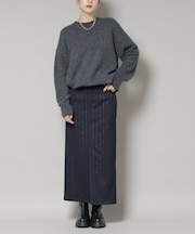 ラメストライプスーチングIラインスカート