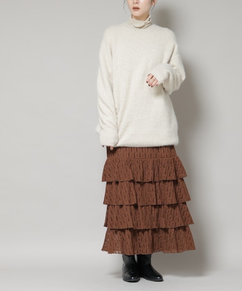 ネップツイードナロースカート｜ナチュラルビューティーベーシックの
