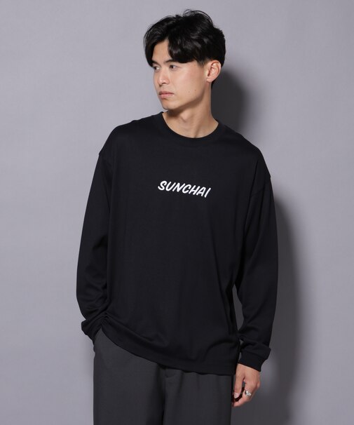 Anti Soaked(R)×SUNCHAI ロゴ刺繍 汗染み防止 Tシャツ長袖