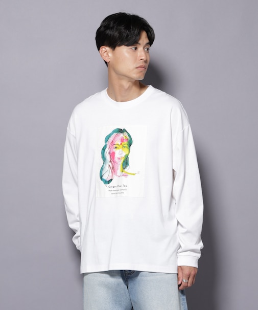 Anti Soaked(R)×SUNCHAIポートレート汗染み防止 Ｔシャツ長袖