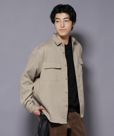 ストレッチツイルフラップポケットシャツ