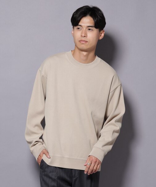 コットンガーメントダイサーマルクルーネックプルオーバー