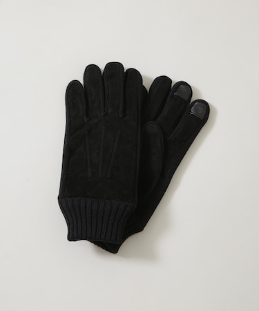 タッチパネル対応 Thinsulate スウェード×ニット切替グローブ