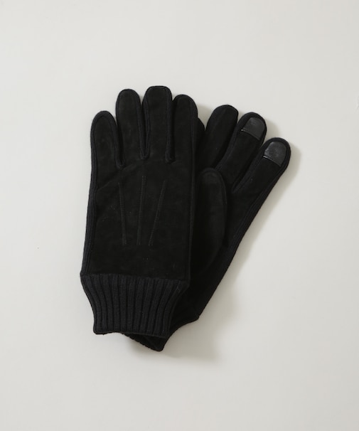 タッチパネル対応 Thinsulate スウェード×ニット切替グローブ