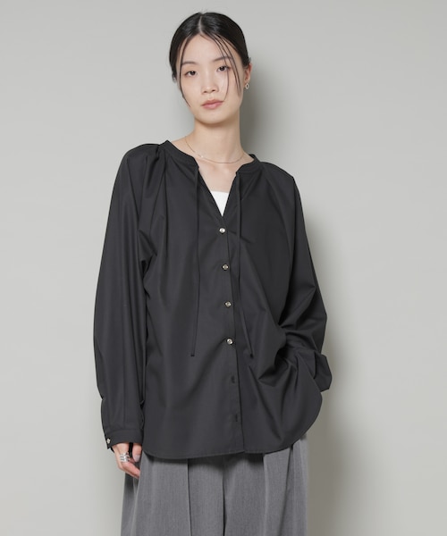 troisieme chaco／TWILL ペプラムトップス(セットアップ可)｜ナノ