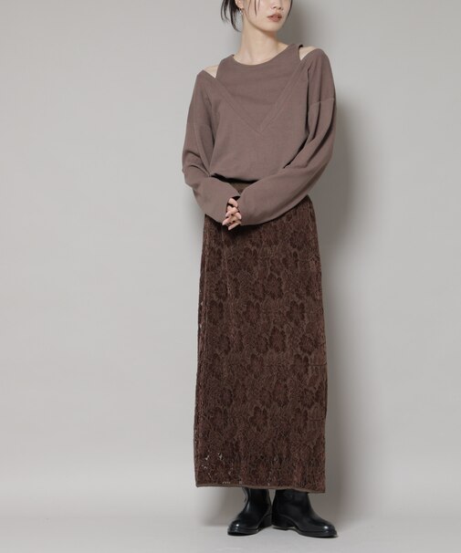 起毛レーススカート