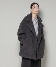 ボアワイドダブルボタンコート