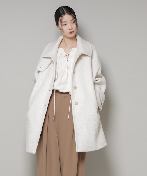 ブークレスタンドカラーミドルコート