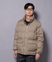 DELEGANTE エアリーサキソニー/グレンチェックTAIONダウンジャケット