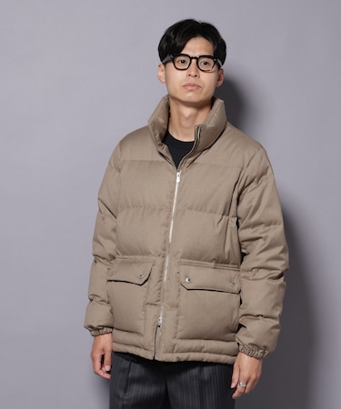 DELEGANTE エアリーサキソニー/グレンチェックTAIONダウンジャケット