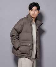 DELEGANTE エアリーサキソニー/グレンチェックTAIONダウンジャケット