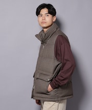 DELEGANTE エアリーサキソニー/グレンチェックTAIONダウンベスト