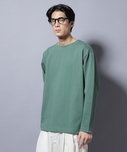 天竺ヘビーコットンボートネックTシャツ 長袖