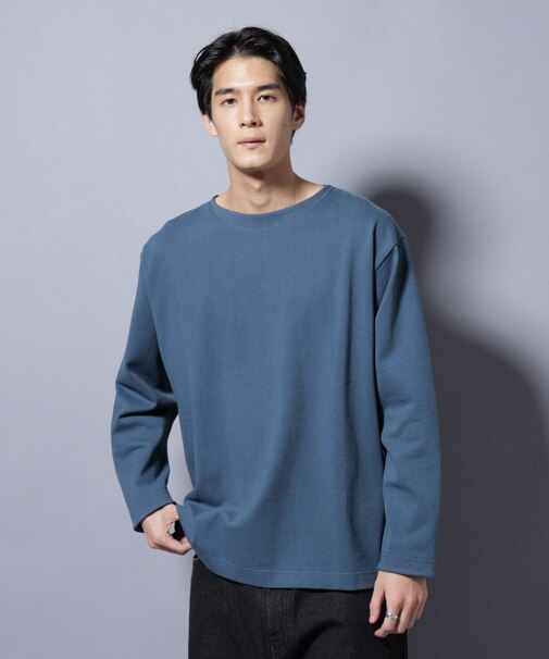 天竺ヘビーコットンボートネックＴシャツ 長袖