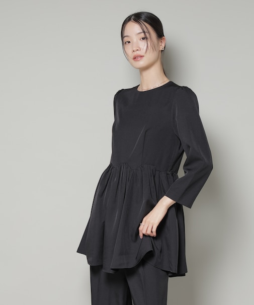 troisieme chaco／TWILL ペプラムトップス(セットアップ可)