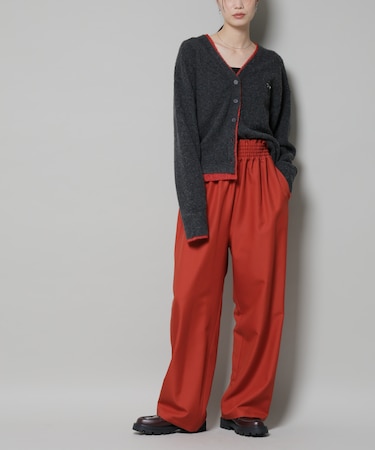 ウエストシャーリングゴムTRワイドパンツ