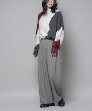 ヘリンボンツイードペインタードロストパンツ