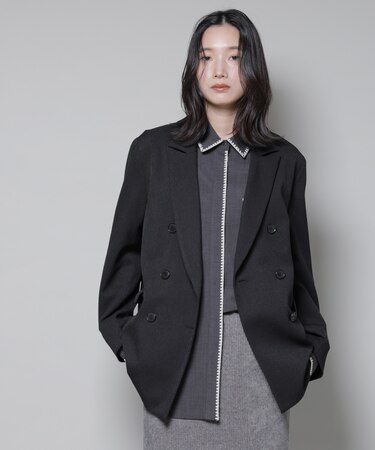 ストレッチサージダブルジャケット(セットアップ可)