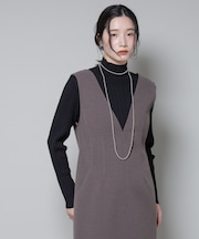 ホホバオイル加工ランダムリブタートルニット