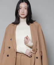 ホホバオイル加工ランダムリブタートルニット