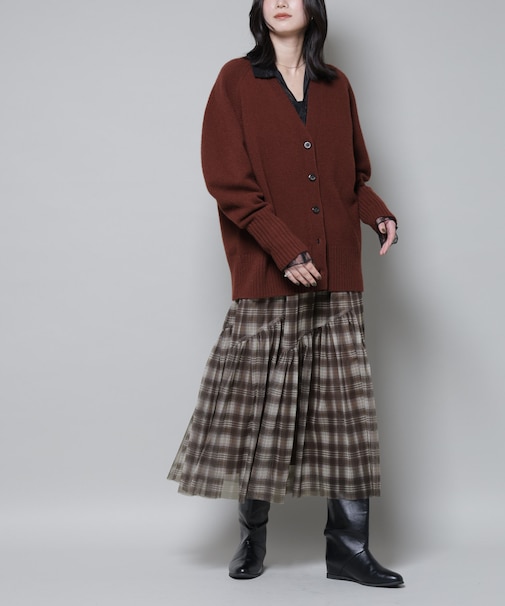 オンブレーチェックチュールスカート