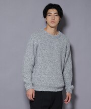 ウールミックスローゲージニット