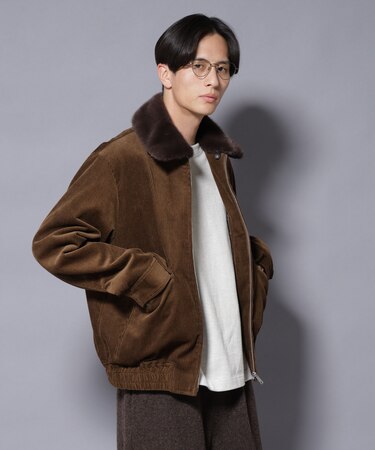 アタッチドカラー コットンコーデュロイブルゾン