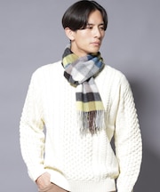 ソフトカシミヤブレンドチェックマフラー