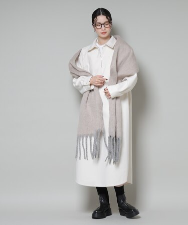 ソフトメルトンジャージーハーフジップワンピース