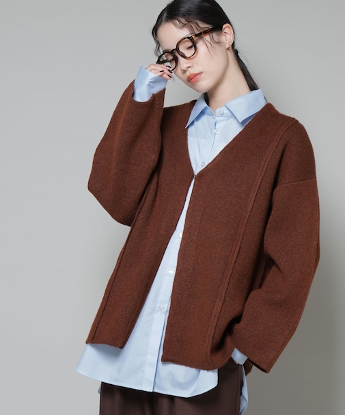 総針ニットジャケットカーディガン