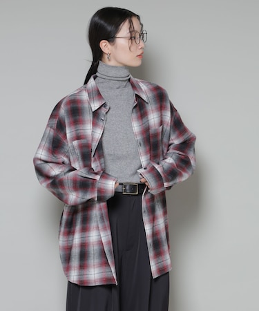 オーバーサイズチェックシャツ