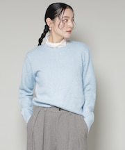 スパンコールフェザーニットプルオーバー