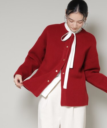 ダブルフェイスニットカーディガン