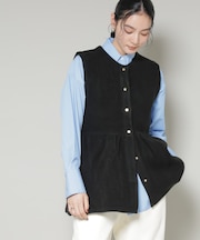 ダブルフェイスペプラムニットベスト