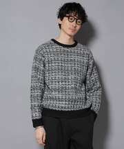 ツイードジャガードニット