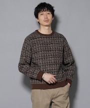 ツイードジャガードニット