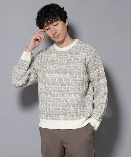 ツイードジャガードニット
