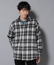 シャギーオンブレーチェックジャケット