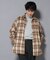 シャギーオンブレーチェックジャケット