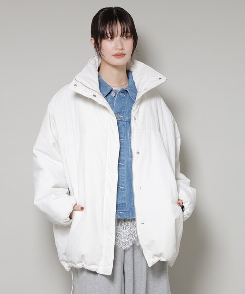 撥水加工 中綿スタンドオーバージップブルゾン