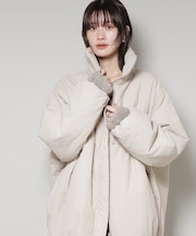 撥水加工 中綿スタンドオーバージップブルゾン