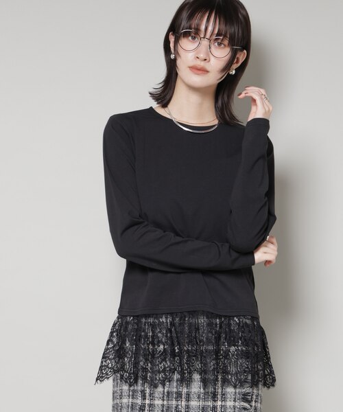 裾レースドッキングロングTシャツ｜ナノ・ユニバースの通販｜&mall