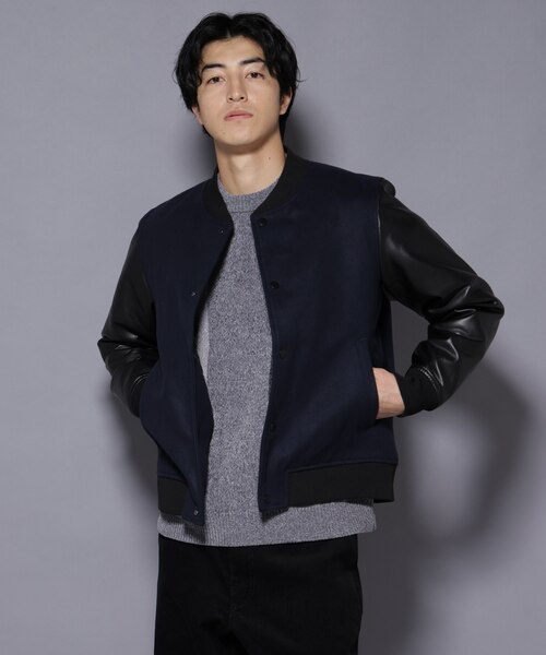 フェイクレザースタジャン｜ナノ・ユニバースの通販｜&mall（アンド