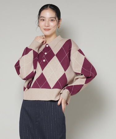 アーガイルワイドポロニット