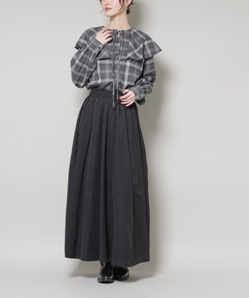 起毛ピーチギャザーボリュームスカート