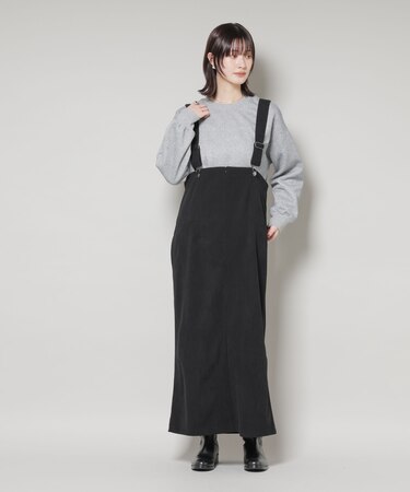 ストレッチ起毛ジャンパースカート(セットアップ可)