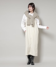 ストレッチ起毛ジャンパースカート(セットアップ可)