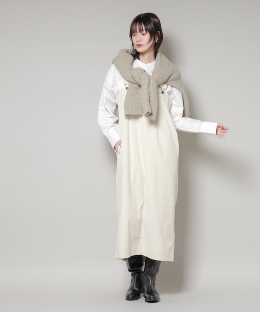 ストレッチ起毛ジャンパースカート(セットアップ可)