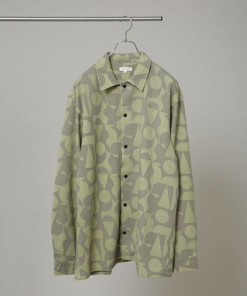 NORMANBROS別注 プリントワッフルシャツ 長袖